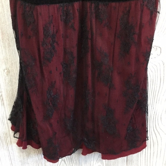 Y2K 𝅺Charlotte Russe Black & Red Sheer Layered Tank Large Juniors - Picture 3 of 9